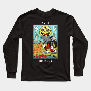 The Moon - Mystical Medleys - Vintage Rubber Hose Cartoon Tarot Long Sleeve T-Shirt